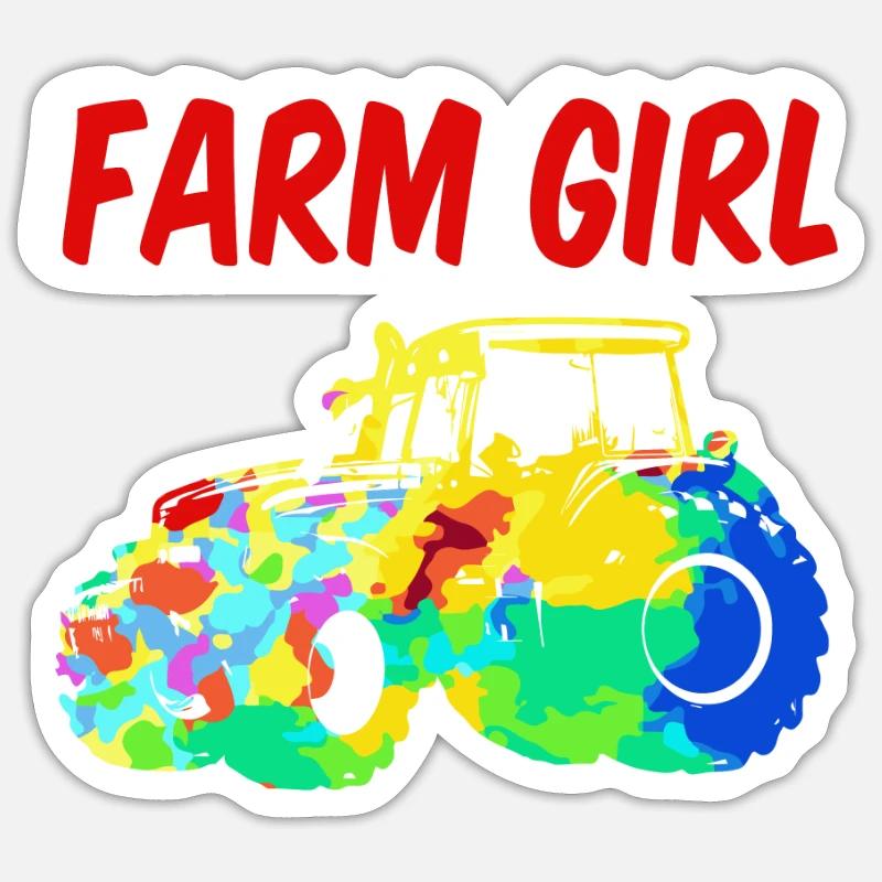 BAUERNMÄDCHEN - Sticker Größe S (10 x 10 cm) - Mattweiß