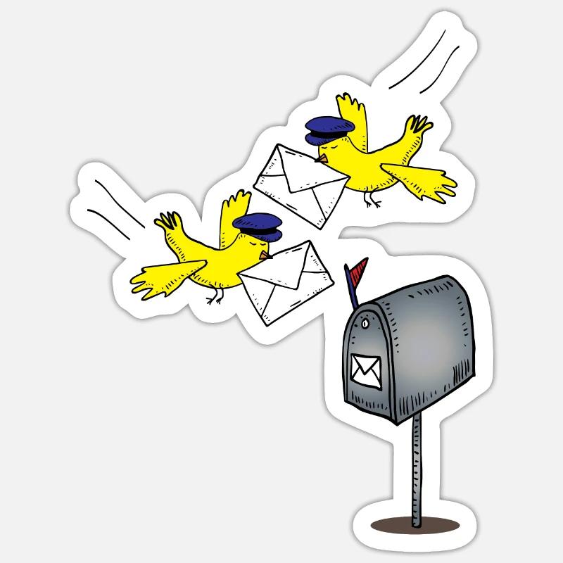 Briefvogel als Beruf Postbote Geschenk Sticker Größe S (10 x 10 cm)