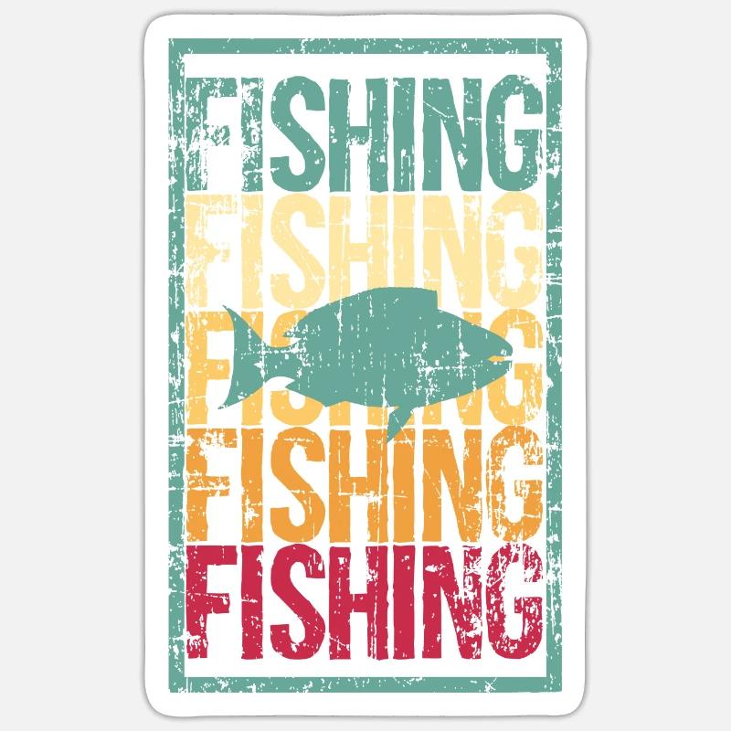 Cadeau de pêche pêche pêche - Sticker taille S (10 x 10 cm) - blanc mat