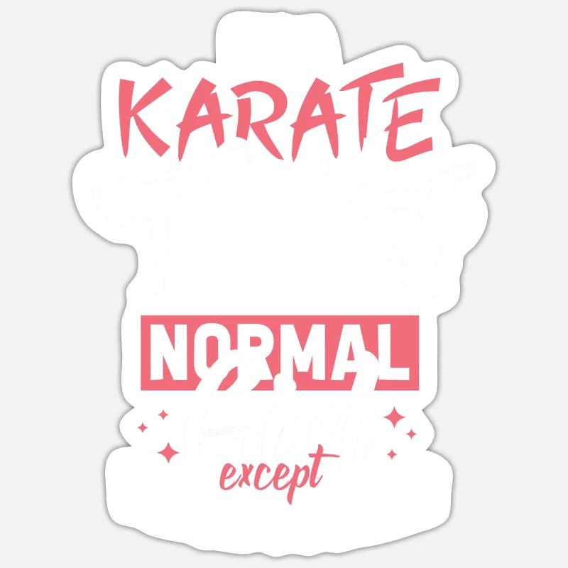 karaté - Sticker taille S (10 x 10 cm) - blanc mat