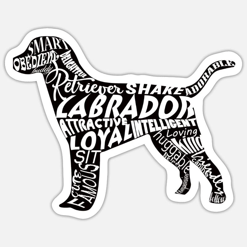 Labrador - Sticker Größe S (10 x 10 cm) - Mattweiß