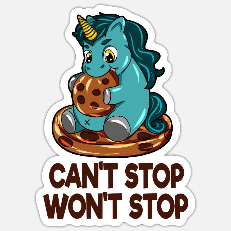 Thick unicorn biscuit cookie eat hunger Sticker size S (10 x 10 cm)
