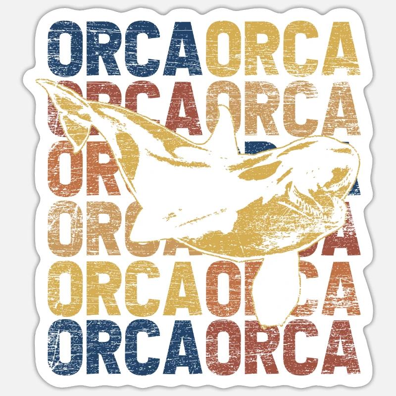 Orca - Sticker taille S (10 x 10 cm) - blanc mat