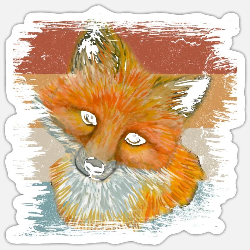 Fuchs - Sticker Größe S (10 x 10 cm) - Mattweiß