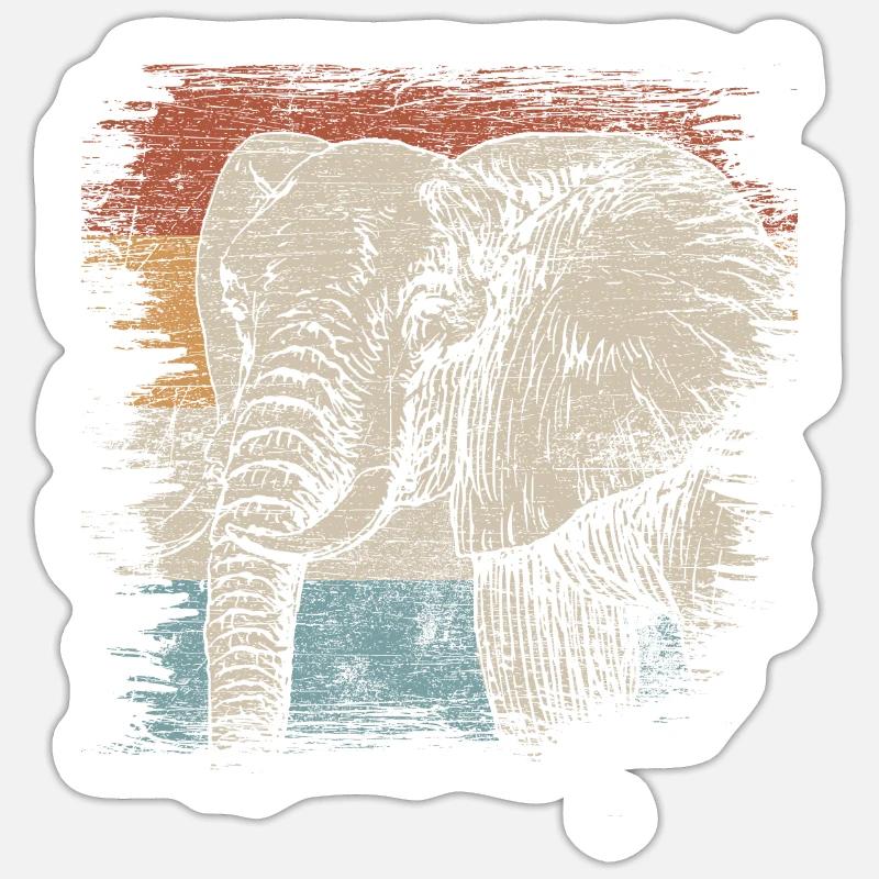 Elefant - Sticker Größe S (10 x 10 cm) - Mattweiß