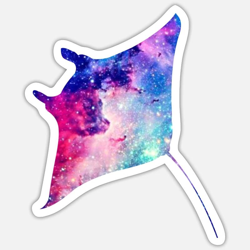 Manta Rays Galaxy Space Gift - Sticker size S (10 x 10 cm) - white matte