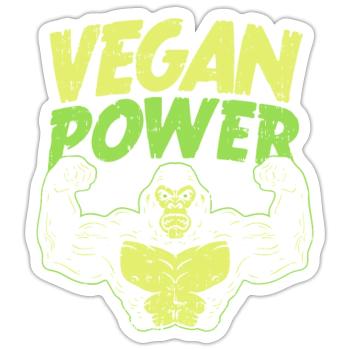 Vegan power - Sticker size S (10 x 10 cm) - white matte - Front