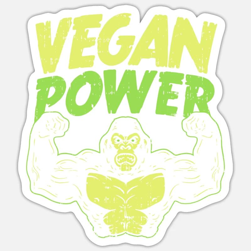 Puissance végétalienne - Sticker taille S (10 x 10 cm) - blanc mat
