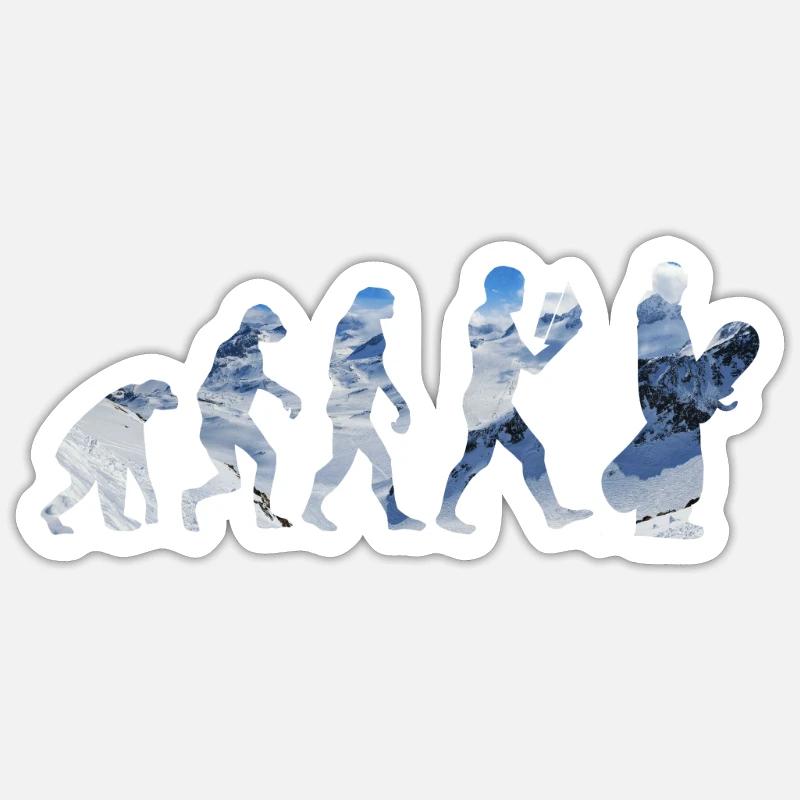 Evolution Snowboarding Snowboard - Sticker Größe S (10 x 10 cm) - Mattweiß