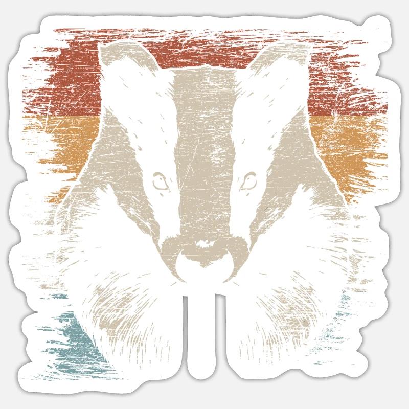 Dachs - Sticker Größe S (10 x 10 cm) - Mattweiß