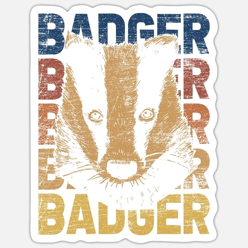 Dachs - Sticker Größe S (10 x 10 cm) - Mattweiß