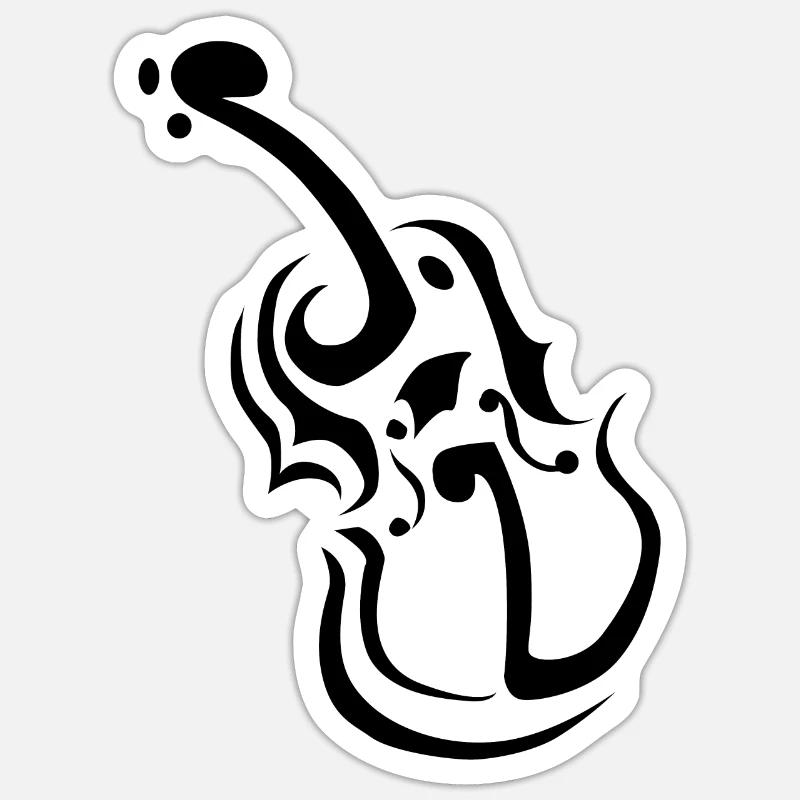 Notes de violon - Sticker taille S (10 x 10 cm) - blanc mat