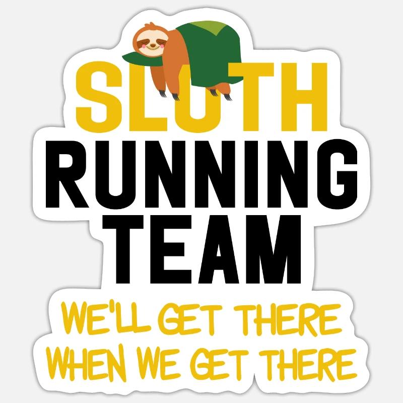 Sloth Running Team - Sticker size S (10 x 10 cm) - white matte