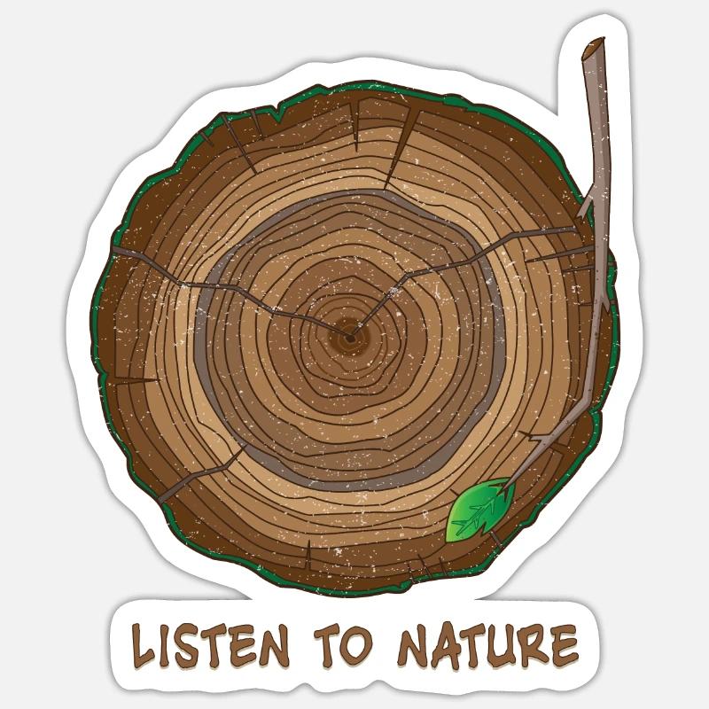 Tree trunk as vinyl turntable nature gift Sticker size S (10 x 10 cm)