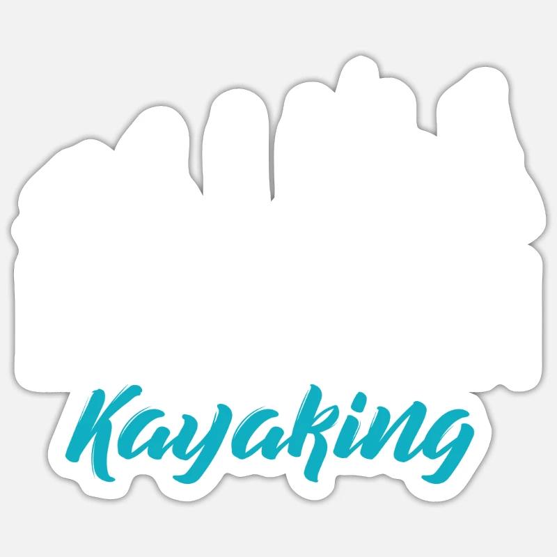 L'évolution du kayak - Sticker taille S (10 x 10 cm) - blanc mat