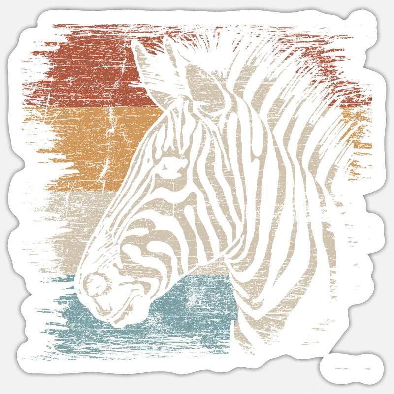 Zebra - Sticker Größe S (10 x 10 cm) - Mattweiß