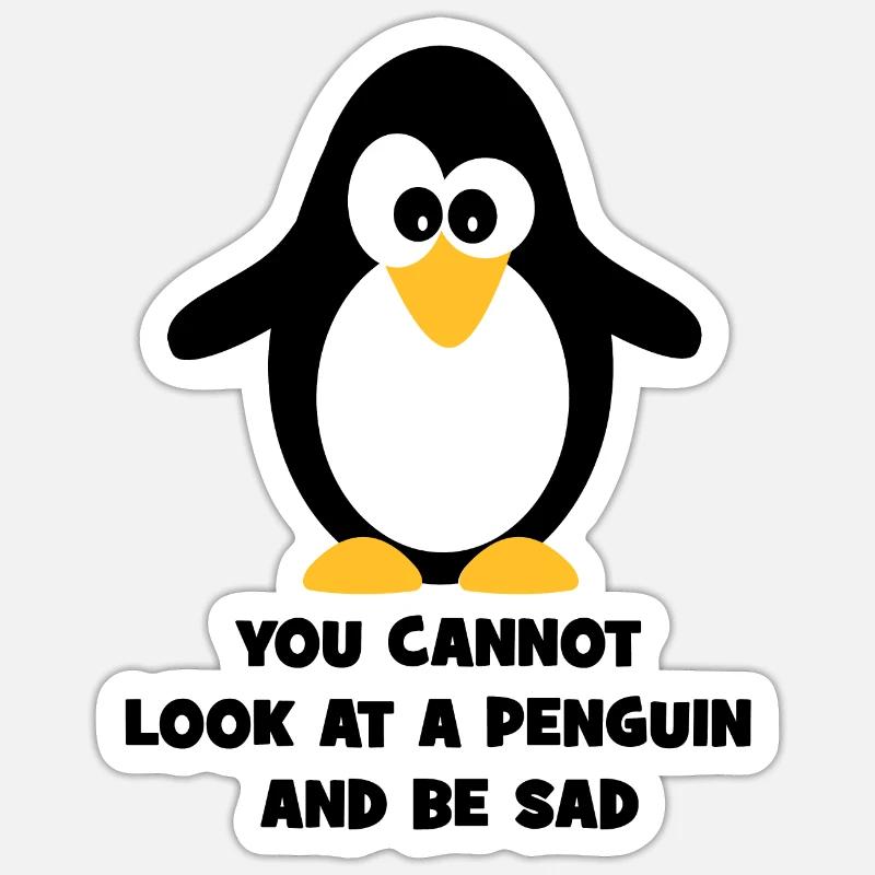 Pingouin - Sticker taille S (10 x 10 cm) - blanc mat