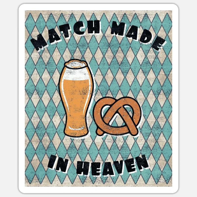 Brezel Geschenk Bäckerei Geschenk Brezel Bäcker - Sticker Größe S (10 x 10 cm) - Mattweiß