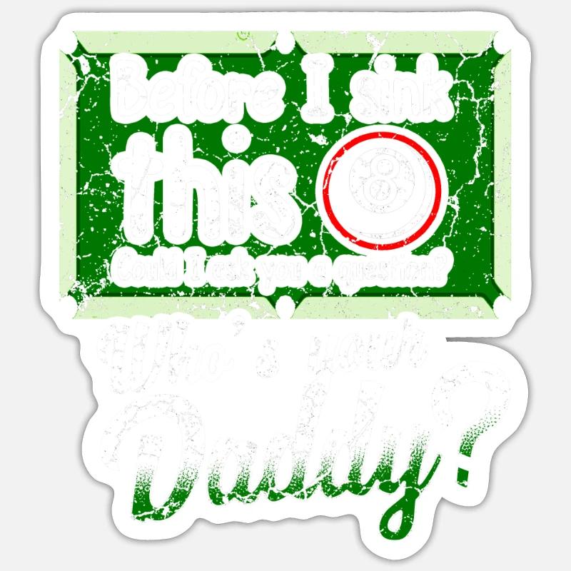 Billard billard billard billard billard billard - Sticker taille S (10 x 10 cm) - blanc mat