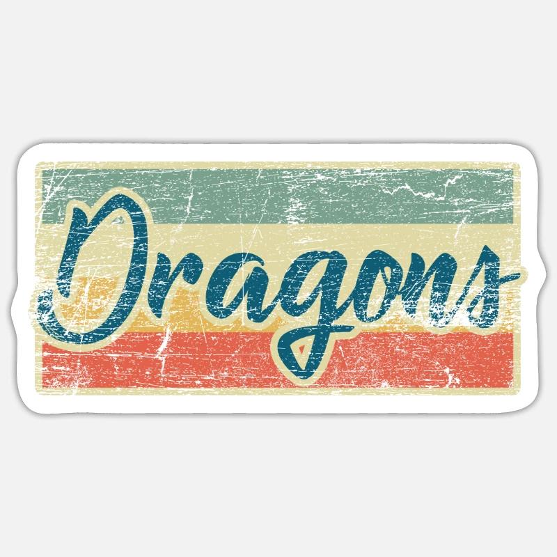 Dragons - Sticker taille S (10 x 10 cm) - blanc mat