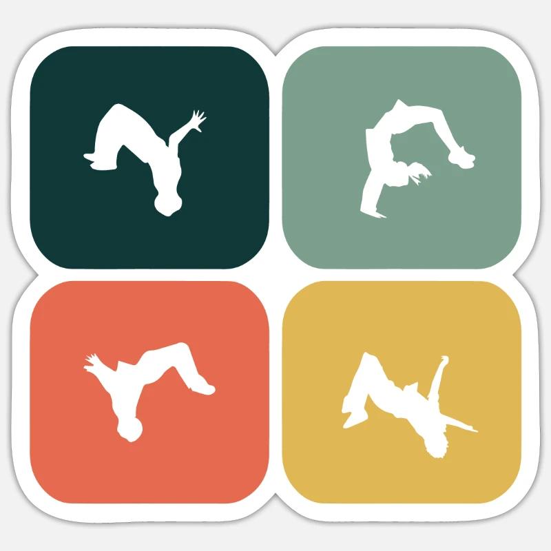 Backflip, somersault - Sticker size S (10 x 10 cm) - white matte