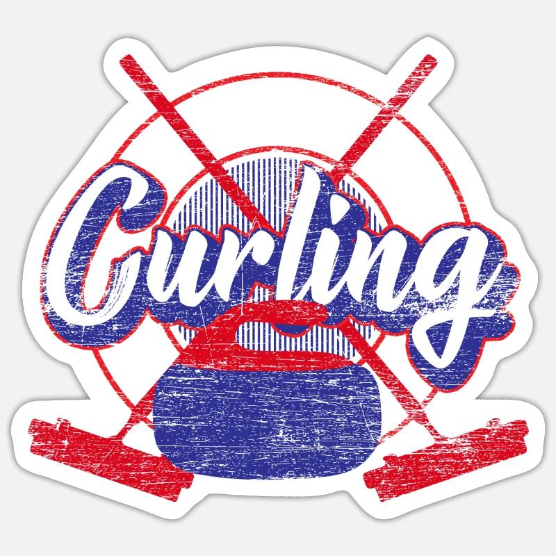 curling - Sticker size S (10 x 10 cm) - white matte