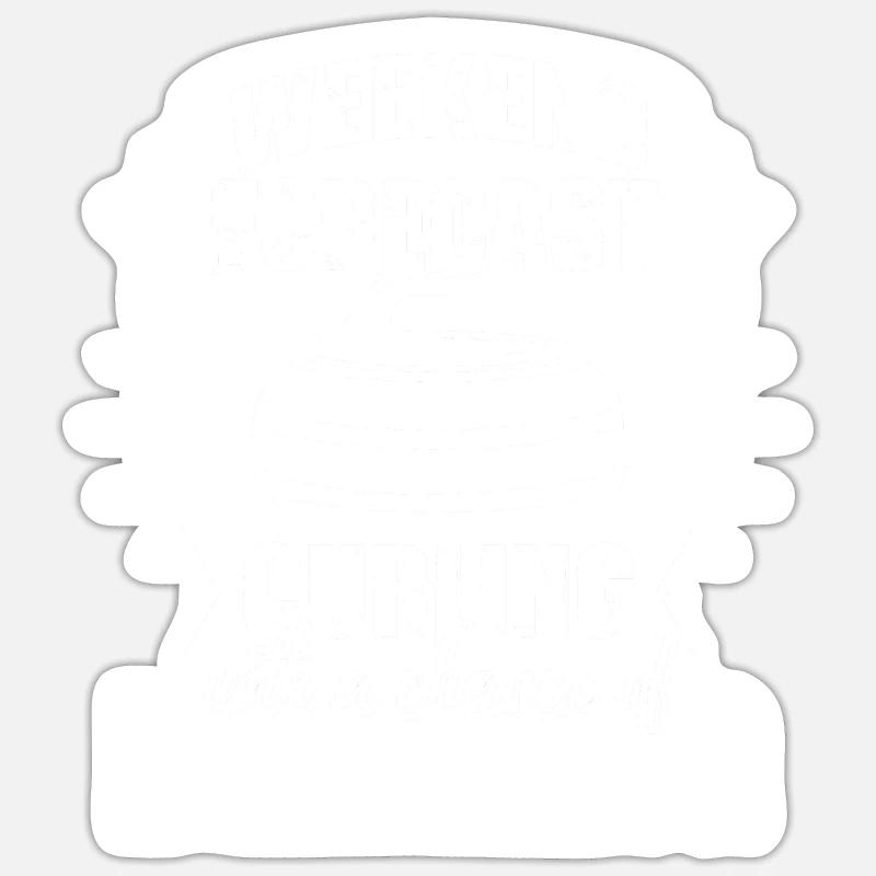 curling - Sticker taille S (10 x 10 cm) - blanc mat