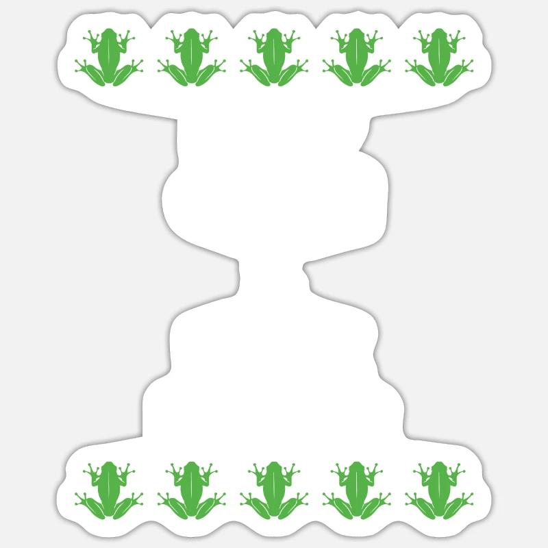 Frösche - Sticker Größe S (10 x 10 cm) - Mattweiß