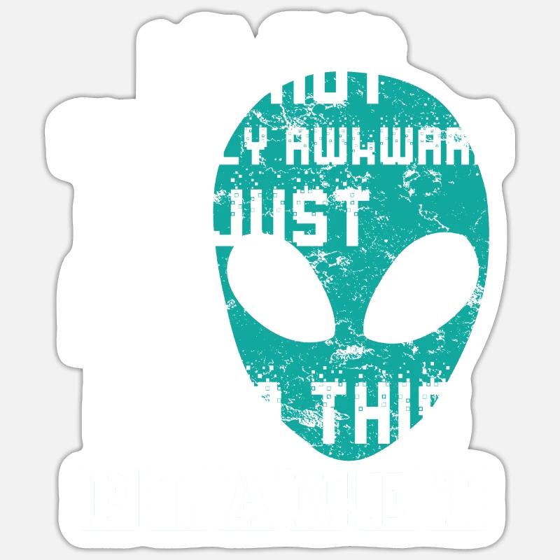 Planète extraterrestre extraterrestre - Sticker taille S (10 x 10 cm) - blanc mat
