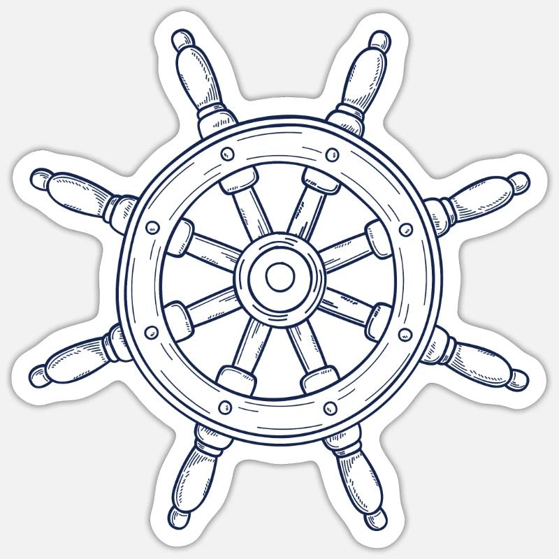 Conception de volant dessiné à la main Sticker taille S (10 x 10 cm)