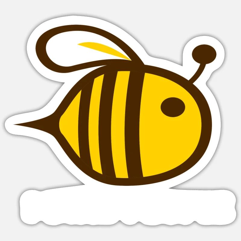 Bee Sting - Sticker taille S (10 x 10 cm) - blanc mat