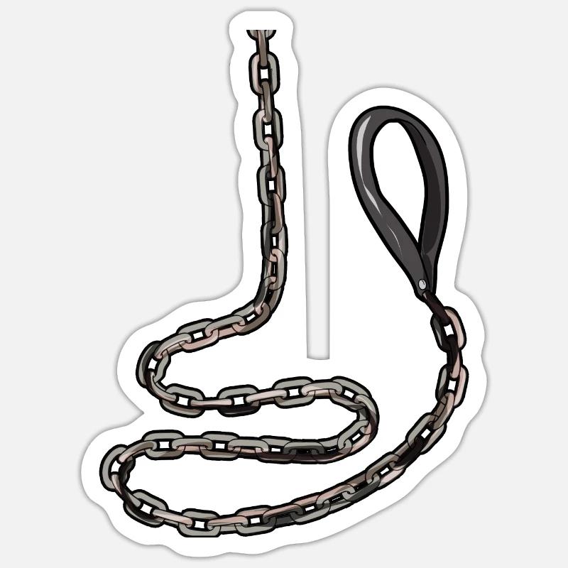 Necklace collar submissive O-ring leash slave sub Sticker size S (10 x 10 cm)