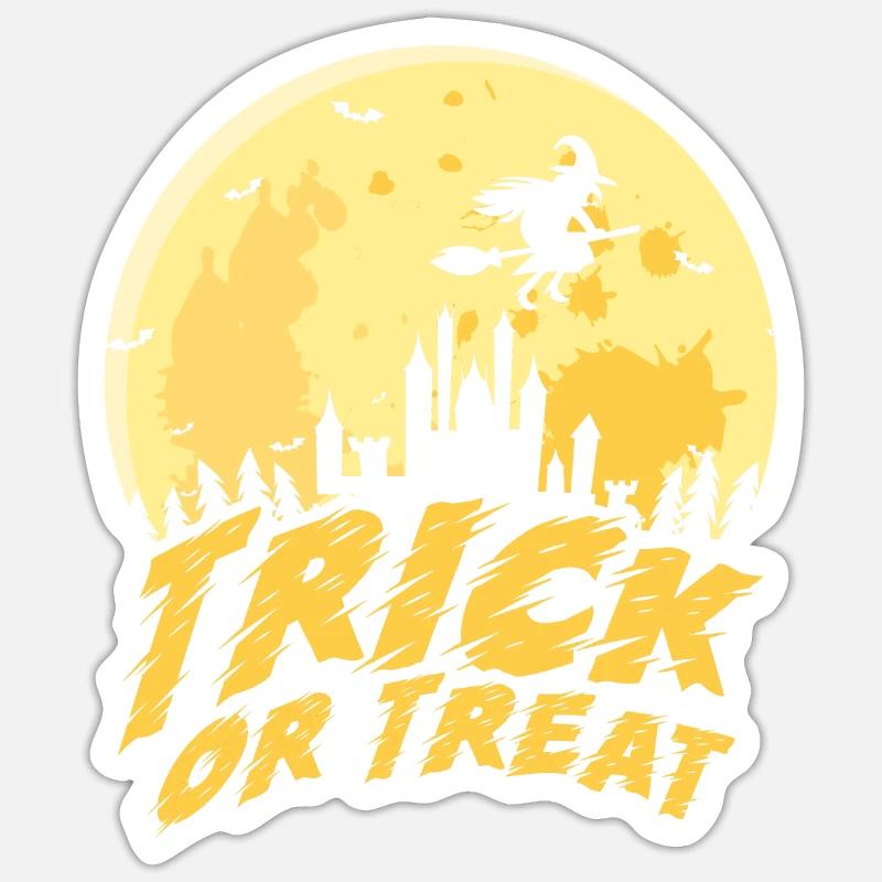 Süßes oder Saures Halloween Kostüm Sticker Größe S (10 x 10 cm)