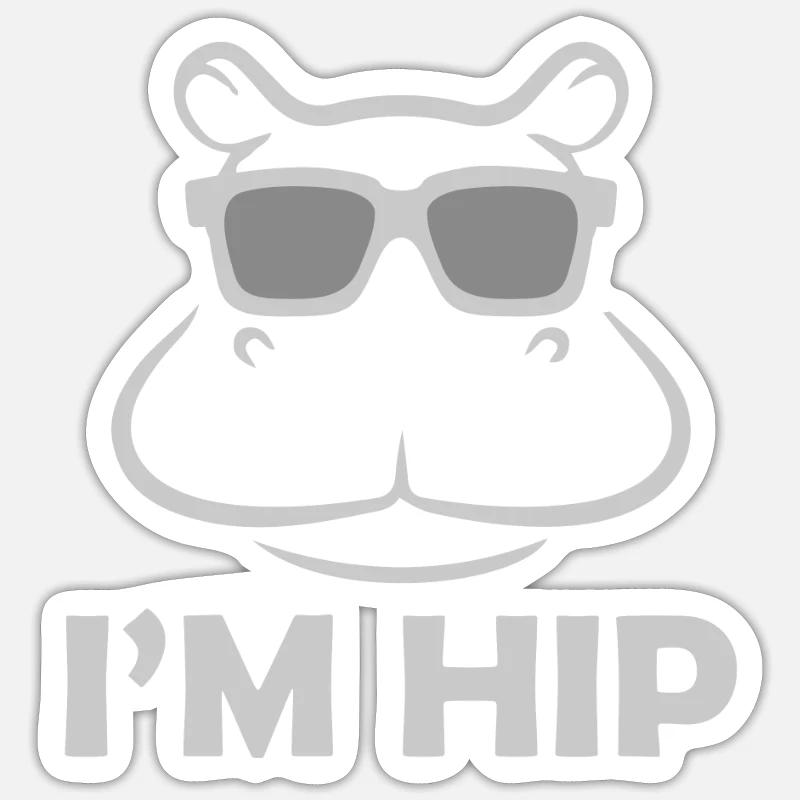 Hippo - Sticker size S (10 x 10 cm) - white matte