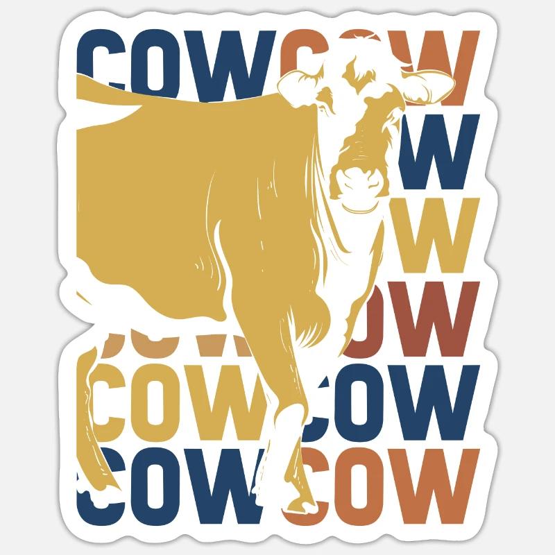 Vache - Sticker taille S (10 x 10 cm) - blanc mat