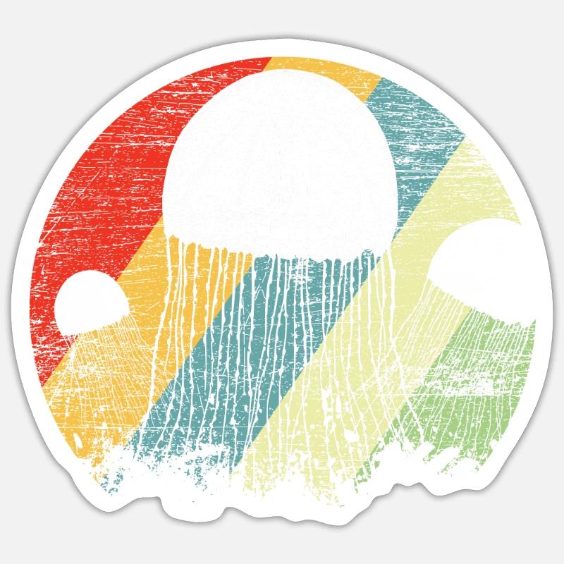 La méduse - Sticker taille S (10 x 10 cm) - blanc mat