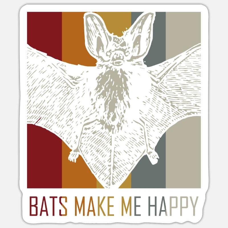 Fledermaus Lieblingstier - Sticker Größe S (10 x 10 cm) - Mattweiß