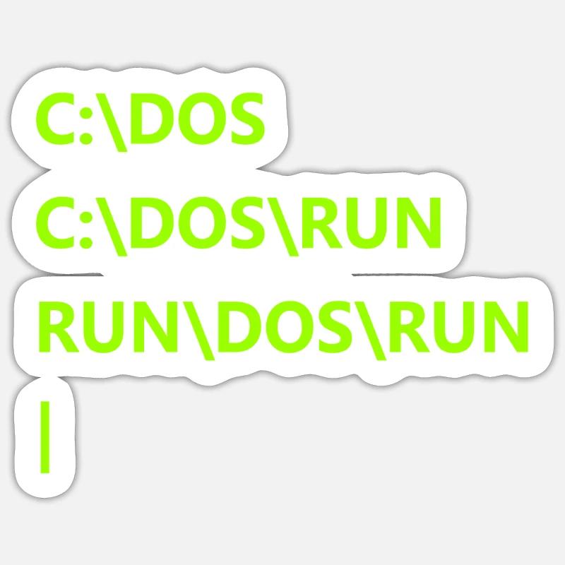 C: \ Dos C: \ Dos \ Run \ Run \ Dos \ Run - Sticker Größe S (10 x 10 cm) - Mattweiß