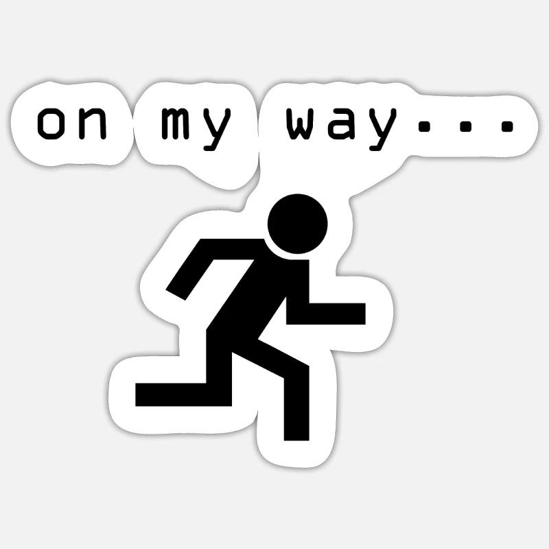 On my way - Sticker taille S (10 x 10 cm) - blanc mat