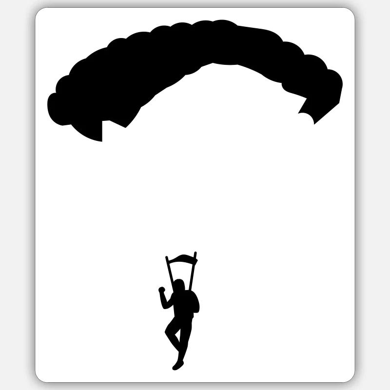 fallschirm_2 - Sticker size S (10 x 10 cm) - white matte
