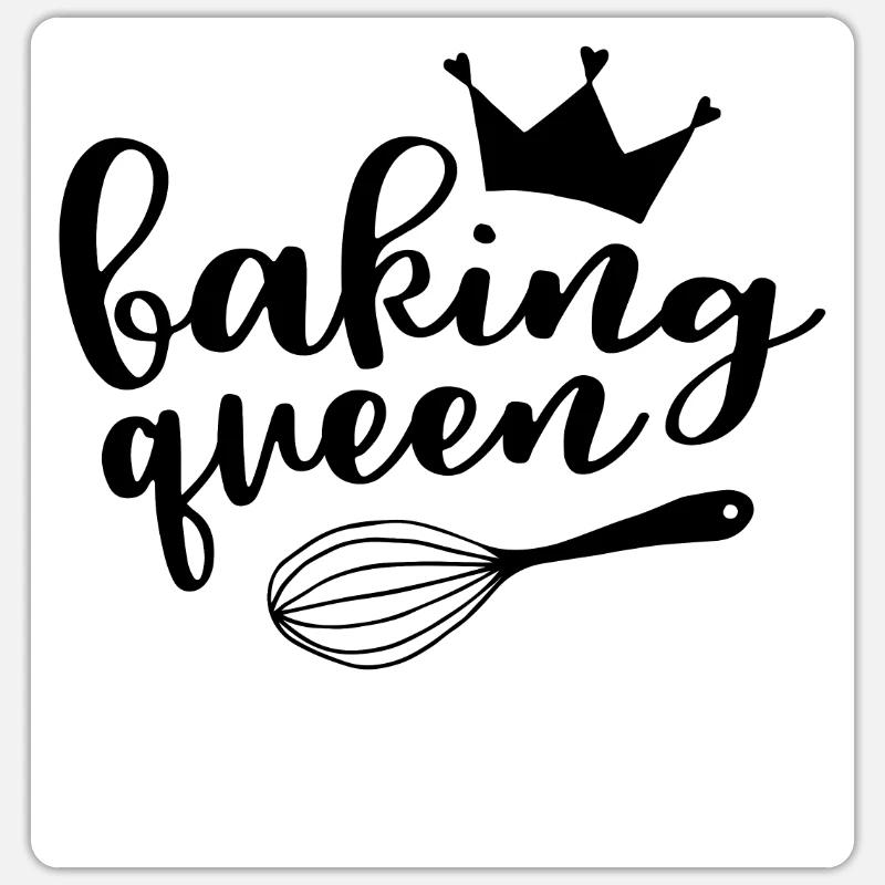 BAKING QUEEN - Sticker size S (10 x 10 cm) - white matte