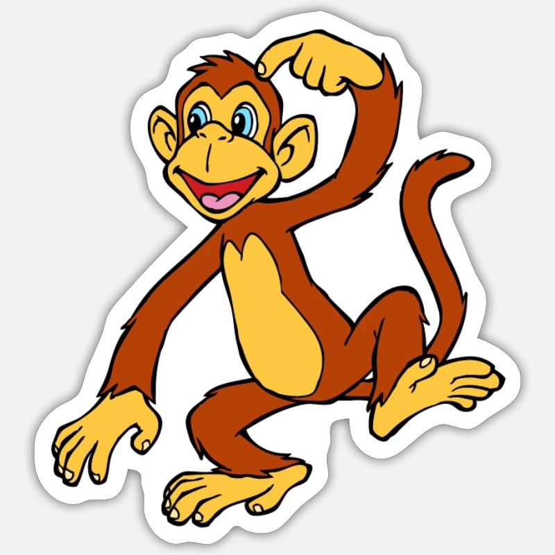 Drawing Monkey Sticker size S (10 x 10 cm)