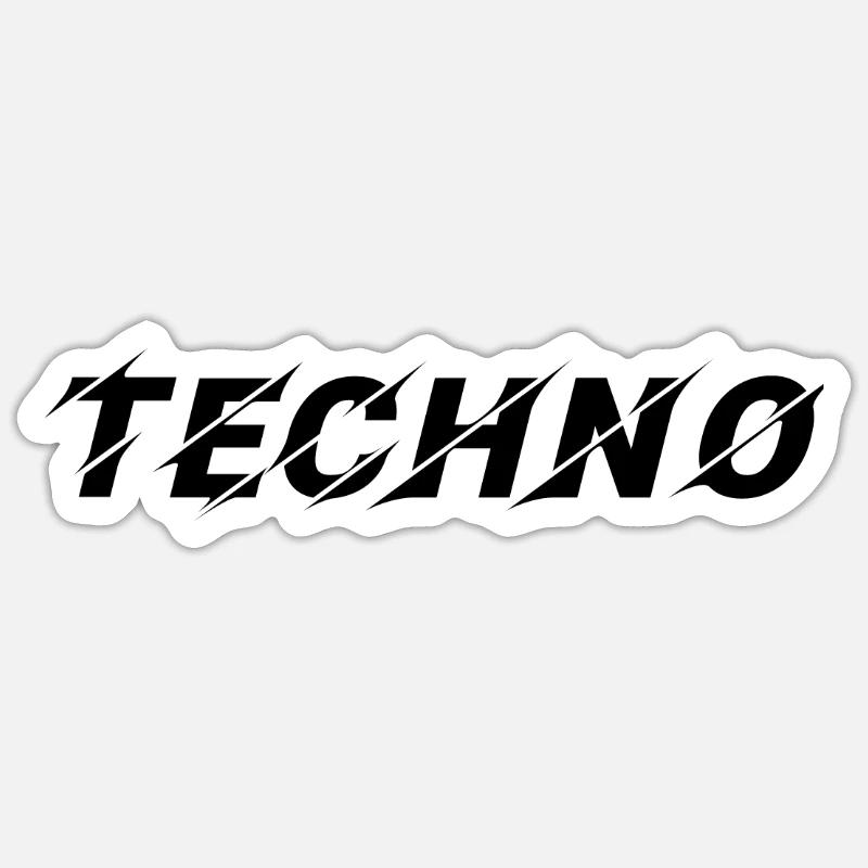 techno Sticker Größe S (10 x 10 cm)