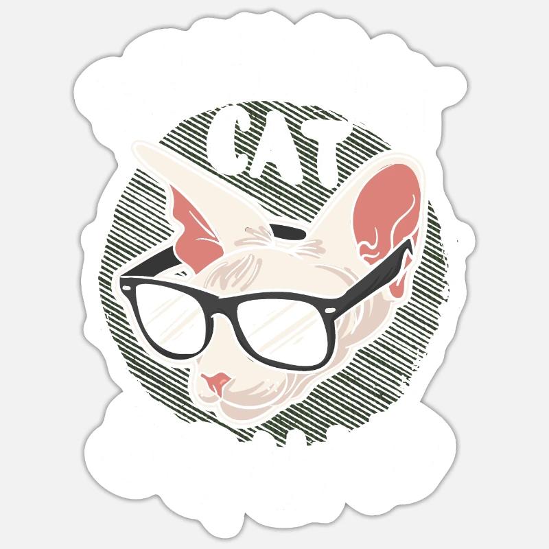 Sphynx Cat Squad - Sticker size S (10 x 10 cm) - white matte