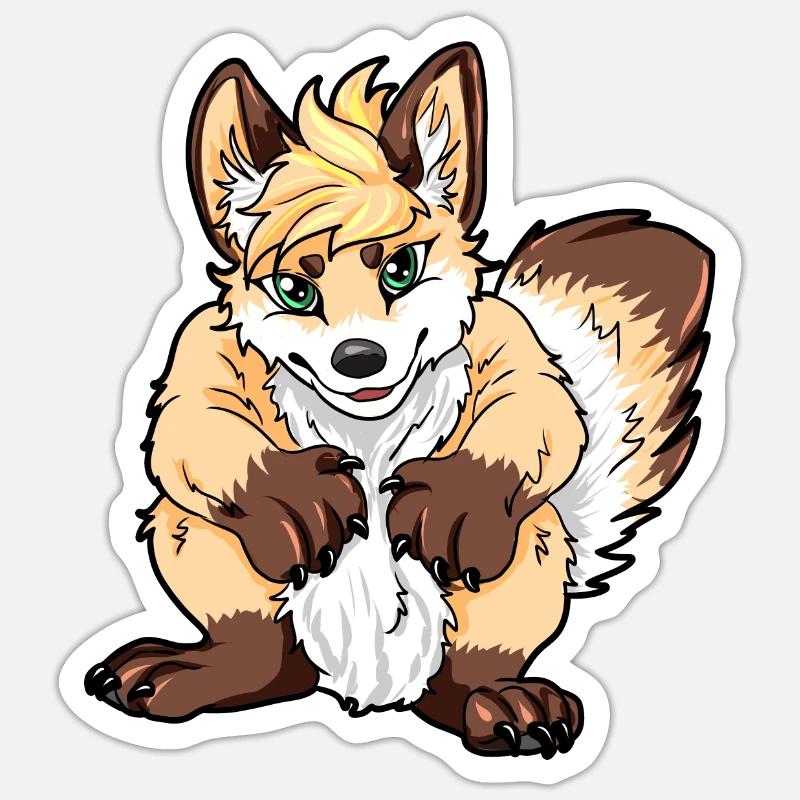 Furry - Sticker Größe S (10 x 10 cm) - Mattweiß