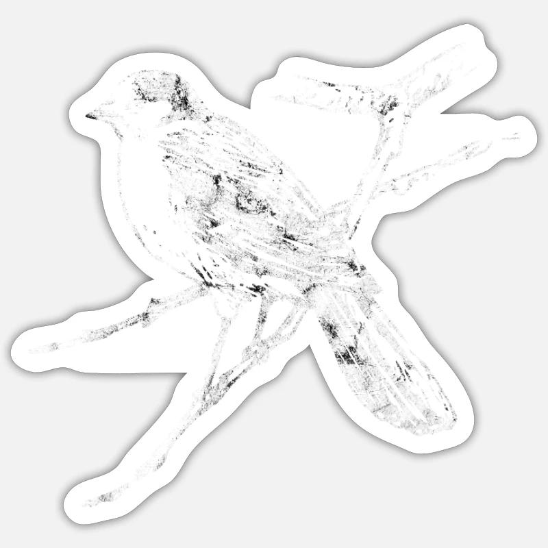 Vogel - Sticker Größe S (10 x 10 cm) - Mattweiß
