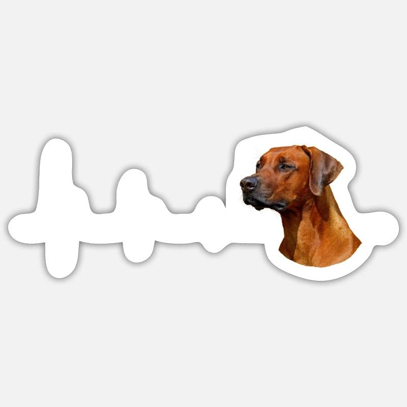 Rhodesian Ridgeback - Sticker taille S (10 x 10 cm) - blanc mat