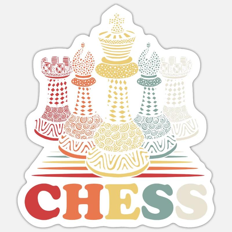 Échecs - Sticker taille S (10 x 10 cm) - blanc mat