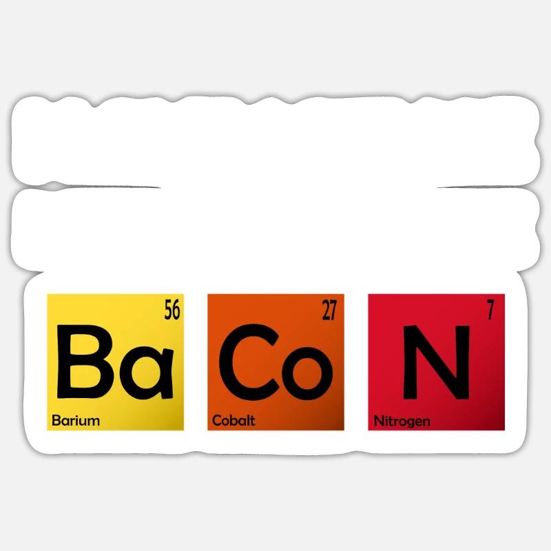 I love science Elements Bacon Periodic Table Sticker size S (10 x 10 cm)