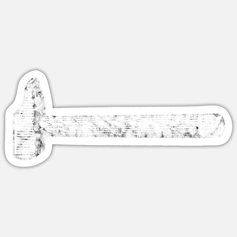 Marteau - Sticker taille S (10 x 10 cm) - blanc mat